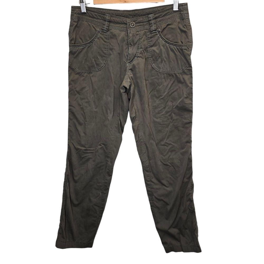 Kuhl Women's 6 Reg Roll Up Green Outdoor Hiking Pants Relaxed Fit